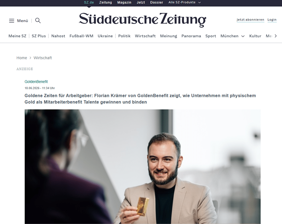 GoldenBenefit in der Süddeutsche Zeitung